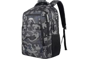 YAMTION - Mochila para mujer, hombre, mochila para niño y niña, para colegio secundario, compartimento para ordenador portátil de 15,6 pulgadas, con puerto USB de carga