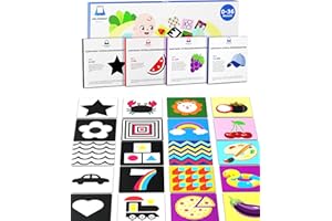 ‎HELDENGUT HELDENGUT® geliebte 80x Baby Kontrastkarten [4-1 Set von 0-36 Monate mit 160x Designs] - Kontrast Spielzeug für die visuelle Entwicklung von Neugeborenen - Mit tollen Spielen für die ganze Familie