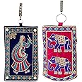 Kuber Industries Mobile Cover | Mobile Cover with Saree Hook | Mobile Bag Pouch for Woman | Wedding Mobile Cover | Embroided Velvet Mobile Cover | Pack of 2 | Assorted