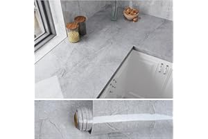 VEELIKE Grueso Papel Adhesivo Marmol Gris Vintage Vinilo Encimera Cocina Lavable Vinilo Marmol Gris Papel Autoadhesivo Pared Salon Revestimiento Pared Baño Armarios Comedor Mesa Extraíble 40cmx300cm