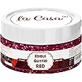 La Casa Premium Edible Glitter - RED | Metallic Glitter Ideal for Cake Icing Decoration & Garnishing | 9gm |