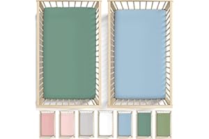 Bunnyjik GOTS Organic 2 x Cot Sheets 120x60 Fitted - Double Thickness - Ultra Soft Baby Cot Sheet - 100% Organic Cotton Baby Bedding - Cot Bed Sheets 60 x 120