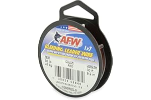 American Fishing Wire Bleeding Leader Blood Red Nylon Coated 1x7 Stainless Steel Leader Wire