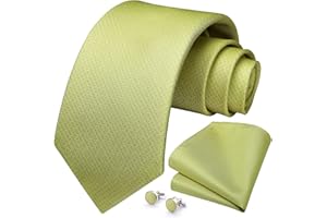 HISDERN corbata de Color sólido para hombre conjunto de corbata con gemelos regalos formales para fiesta de boda corbata para hombre