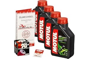 FEUERSTUHL.DE GMBH Motul 10W-40 Öl + K&N Ölfilter für Yamaha XVS 1100 Drag Star/Classic, 99-07, VP05 VP16 - Ölwechselset inkl. Motoröl, Filter, Dichtring