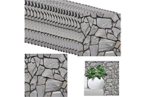 XNZMYN 20 sztuk paneli ściennych 3D o wyglądzie kamienia, samoprzylepne, 30 × 30 cm, panele ścienne z płyt z tworzywa sztucznego, wodoodporne tapety z cegły PCW, do wnętrz, pomieszczeń biurowych