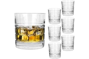 KADAX Set di 6 bicchieri da 325 ml, lavabili in lavastoviglie, in vetro, da cocktail, da whisky, bicchieri da bevande, bicchieri per succo, acqua e cocktail