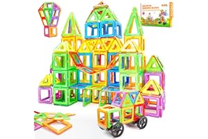 kejector Magnetische Bausteine 60 Teile, Magnetspiel,STEM Magnetbausteine,Montessori Spielzeug ab 3 Jahre,Magnet Bausteine für Kinder ab 3 4 5 6 7 8 Jungen und Mädchen Geschenk