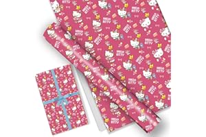 Bonamana 5 pezzi di carta regalo gattino, 51 x 75 cm, carta kraft durevole, per feste di compleanno dei bambini, decorazione festiva (torta rossa)