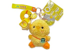 AC TOYZ Comfort Keychain® Chippy The Chick - Sensory Fidget Toy, Plushie, Chewable Ring, LED Light-Up House, Liquid Keychain