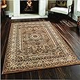 B&B Traditional Runners Rugs for Bedroom - Floral Pattern Low Profile Classical Oriental Rug Living Room - 0207 Beige Hallway Runner Rug - 80 X 150 cm