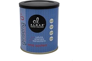 ALMAR GUSTO ITALIANO Almar Caffè Solubile Ginseng Zero+ Naturale con Ingredienti Vegetali, Senza Zucchero, Coloranti e Additivi, 100% Made in Italy – Lattina da 400g