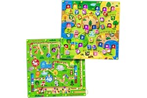 TYMOKCALL Montessori Toys for Boys and Girls 3-5 Age 2 in 1 Magnetic Color and Number Maze Car Zoo Maze Magnet Alphabet Counting Double Sided Board Wood Puzzle Preschool Toys Gifts (Big Zoo, One Size)