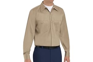 Red Kap Herren Knitterfreies Arbeitshemd aus Baumwolle, Normale Passform, Langärmelig Hemd