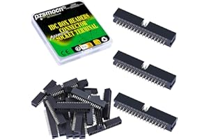 Pzsmocn 20 Pieces IDC 2 * 17 Double Row 2.54 mm Pitch JTAG ISP 34-Pin Straight Pin in-line Box Header Connector Adapter Cable Male Socket Terminal for PCB Electronic Equipment Projects.