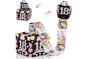 ZAOHUI Happy Birthday Money Box, Pull-Out Cash Gift with 50 Clear Bags for Birthday Parties