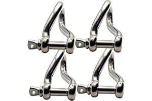 UNIVERSAL HARDWARE 4mm Twisted Shackles Stainless Steel A4-Marine Grade (316) - for connecting Ropes, Anchors and Chains (Pack of 4)