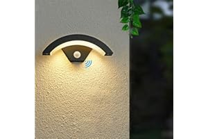 SENQIU Applique Murale Led Moderne, 24W 2650LM Applique Exterieur Led Detecteur de Mouvement, Ip65 Snthracite, U Design en Forme de Lampe Murale Etanche pour Villa, Porche, Passerelle, Jardin, Balcon