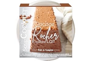 ScrapCooking - Glaçage Rocher Chocolat Lait 400 g - Croquant Amandes-Noisettes - Facile & Pratique - Préparation pour Gâteau, Pâtisserie, Buche de Noël, Cake, Entremet - 4626