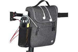 Selighting - Bolsa de Manillar para Bicicleta de montaña Impermeable con Funda de Lluvia y Correa para Ciclismo (Gris Oscuro)