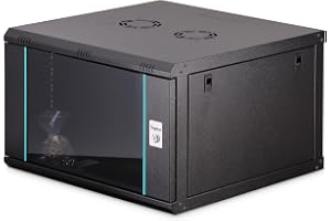 DIGITUS nätverksskåp – 19-tums rack 7U – Omontat – Väggmontering – 600 mm djup – 470 mm nyttodjup – 60 kg bärkraft – Glasdörr