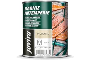 JOVIRA PINTURAS Vernis Extérieur Transparent. Décore et embellit tous les types de bois à l'extérieur, tables, chaises, meubles, bateaux, terrasses (Mat, 750 Millilitres)