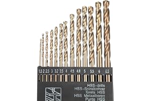 HPMAISON True 5% Cobalt Drill Bit Set, 13Pcs M35 High Speed Steel Twist Drill Bits 1.5mm-6.5mm, 135° Split Point Extremely Heat Resistant for Stainless Steel, Cast Iron, Hard Metal, Plastic, Wood
