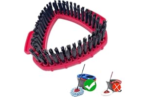 UOMYLEIR Spin Mop Scrubber Head Replacement Compatible with Vileda Turbo Mop System, 1Pc Spin Head for 2Tank, Triangle Scrub Cleaning Brush, Scrubbing Brush for Floor Deck Wall Bathroom and Kitchen