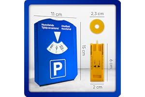 PROCAR Equipment tarcza parkingowa do samochodu, niemiecka jakość wielofunkcyjna (tarcza parkingowa z zegarem, skrobaczka do lodu, żeton na zakupy, pomiar profilu opon i wycieraczka do okien