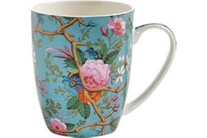 Maxwell & Williams Kubek WK Coupe 400 ml wiktoriański ogród, porcelana kostna, niebieski, 10 sztuk (1 opakowanie)