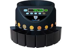 ‎SECURINA24 Securina24 Automatischer Euro Münzzähler & -sortierer Geldzählmaschine SR1200 Geldzähler Münzzählautomat (Schwarz - Blacklabel - BBB)