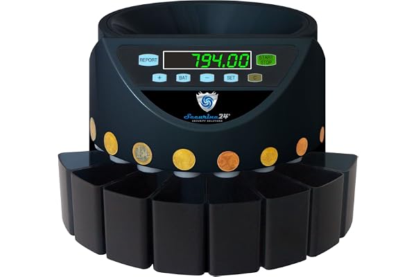 Securina24 Compteuse trieuse de euro pièces modèle LED (noir - Blacklabel - BBBLED)