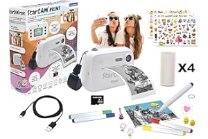 Lexibook, Starcam Print, Aparat Fotograficzny z Drukarką Natychmiastową, Funkcja Zdjęć i Wideo, Karta SD 32 GB i Zestaw do Personalizacji Zdjęć w Zestawie, Biały, DJ150