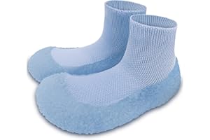 Dream Bridge Kids Toddler Slipper Socks with Rubber Sole Non-Slip Knit Lightweight House Slippers for Boys Girls