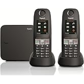 Gigaset E630 A + E630H Duo AB Siyah Kablosuz sabit hat Analog telefon DECT