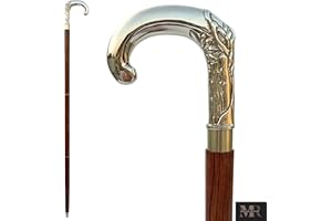 SouvNear dekorative Gehstöcke in Premiumqualität - Palisander mit Messinggriff, antike Optik, viktorianischer Stil, Gehstock für Damen und Herren, eleganter Gehstock aus Indien, 95 cm, holz, Walking Cane........, Elephant Handle