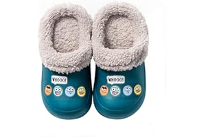 CERYTHRINA Zuecos de invierno unisex para niños, con forro cálido, para interior y exterior, talla 26-34