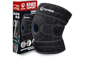 FAYEAN Tutore per Ginocchio, Neoprene Ginocchiera Regolabile allevia LCA, LCL, LCM, menisco strappo, artrite, dolori tendinite, rotula aperta
