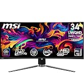 MSI 34 MPG 341CQPX QD-OLED 3440x1440 (UWQHD) 21:9 CURVE 1800R QD-OLED 240HZ 0.03MS ADAPTIVE-SYNC GAMING MONITOR