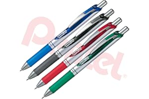 Pentel EnerGel Bolígrafo retráctil de gel, 1 unidad, 0,7 mm (4 unidades, colores primarios)