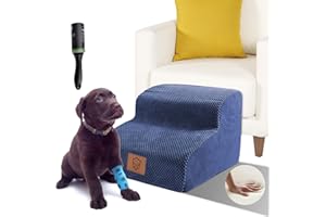 Zvonema Antideslizantes Escalera para Perros-Escalera Perros Pequeños de 2 Peldaños,Escalera Gatos de Espuma de Alta Densidad Lavable,para Sofá o Cama,Adecuado para Mascotas pequeñas
