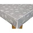 Karina Home Megan Wipe Clean Tablecloth Vinyl PVC (Grey, 250cm x 140cm)