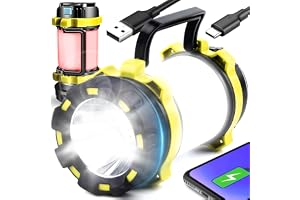 Retoo LED-ficklampa uppladdningsbar, extremt ljus, USB, LED uppladdningsbar USB taktisk ficklampa XM-L T6 LED, ficklampa för