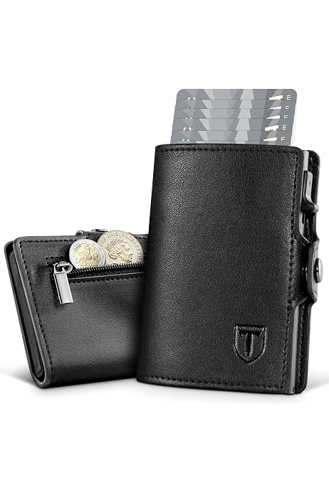 Tomylv Geldbörse Herren Slim RFID Schutz Leder Portmonee 