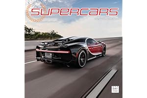 BAKER AND BRAY Dayplanner Publishing Supercars Calendar 2025, Large Square Wall Calendar, 16 Month, Supercar Gift Car Calendar