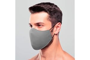 COA BELEZA Face Masks Cloth Reusable Fashion Washable For Men & Women with active Silver Ions - GREY