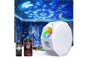 Sternenhimmel Projektor Kinder Galaxy Projector - FGRYB LED Nachtlicht Projektor mit Fernbedienung & Timer 20 Lichtmodi Wasserwellen Sternenprojektor Für mädchen Erwachsene Zimmer