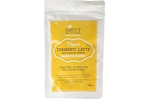 Sweet Revolution Organic Turmeric Latte with Black Pepper Barista Blend 100g tub. Gluten Free, Dairy Free, Refined Sugar-Free.