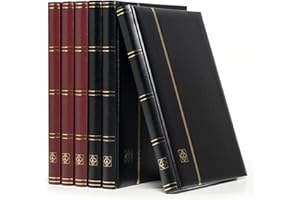 Leuchtturm 341311 Album de Collection de Timbres Comfort - DIN A4, 32 Pages, Bande pergaminée, Couverture matelassée - Noir