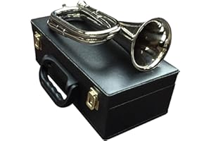 McWilliams PROFESSIONAL TUNEABLE MILITARY BEAUTIFUL SILVER Bb BUGLE WITH HARD CASE